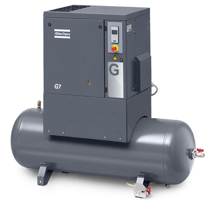 Фото Винтовой масляный компрессор Atlas Copco G 7 13FF, на ресивере 270 литров, с осушителем, артикул 8153289916